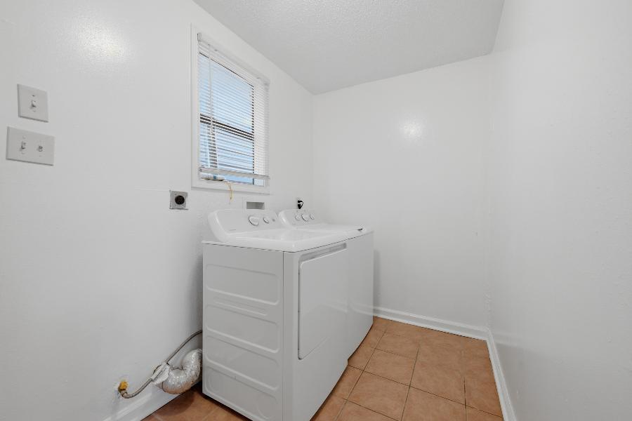 Laundry room with washer and dryer